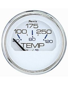 Faria vattentemperaturmätare. Vit med krom kant