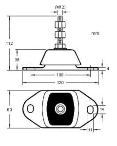 Motormontering 12mm 55 kg